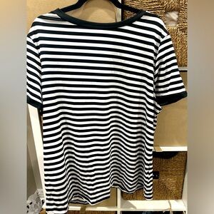 Plus Striped Contrast Binding Tee